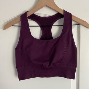 Fabletics Sync Seamless Midi Sports Bra in Plum Perfect